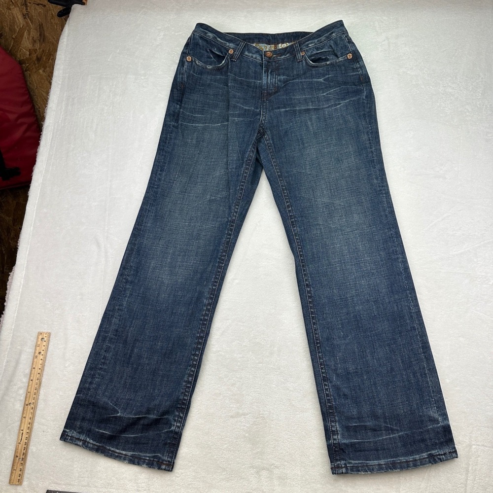 Seven 7 Premium Denim Jeans Womens Size 14 34x34 Dark Wash Relaxed Fit
